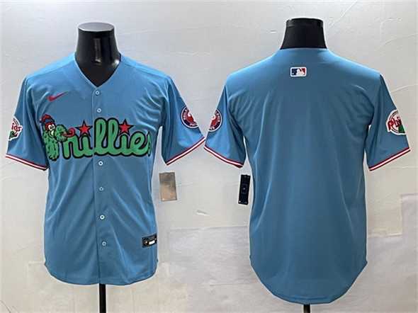 Mens Philadelphia Phillies Blank Light Blue Phanatic Limited Stitched Jersey->philadelphia phillies->MLB Jersey